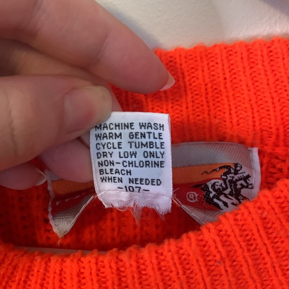 Winchester Bright Orange Hunting Knit Sweater Size Extra Large - Picture 3 of 5